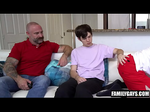 Gay stepbrothers get sex lesson from step daddy