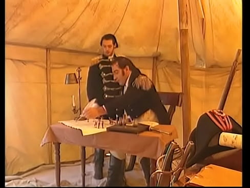 Two soldier's sluts are making out in the Napoleon's army in officer camp