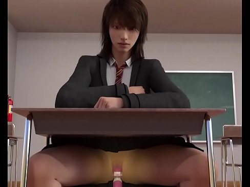 3D cowgirl with dildo in classroom