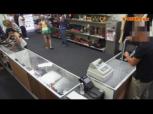 Guy pawns his girlfriends pussy at the pawnshop for money