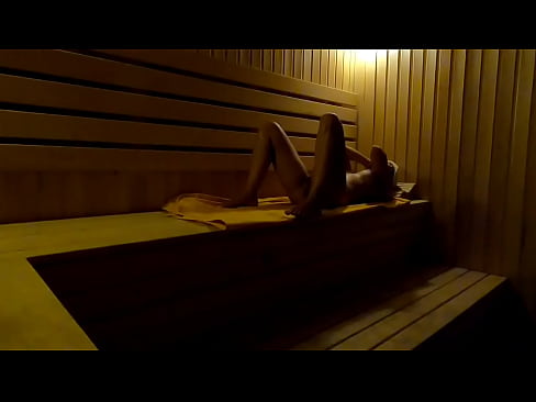 Sexy Babe Pleased Herself In Sauna In Gym