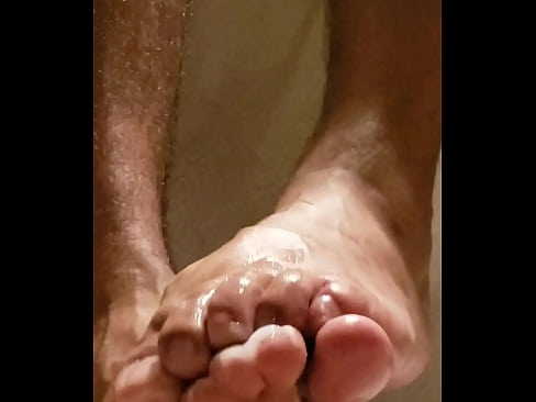 Man feet barefoot tease