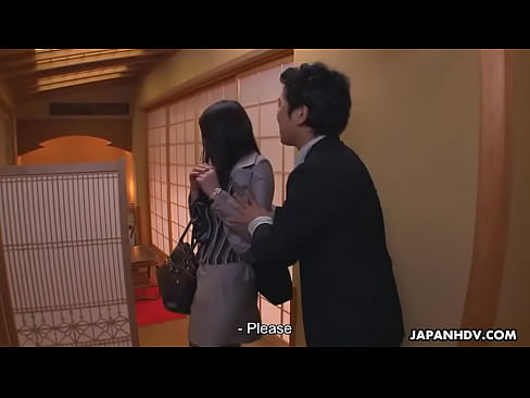 Japanese secretary is used by her boss at the restaurant
