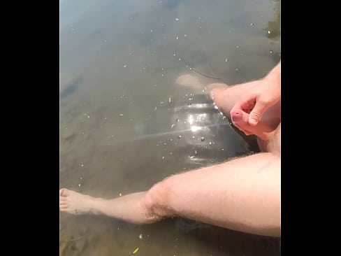 Public wank at beach