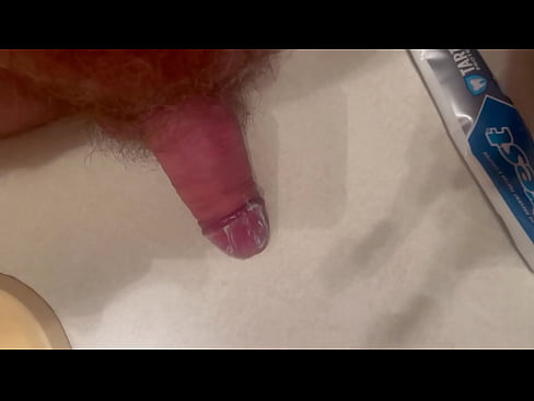 Using my cock to help brush my teeth. Got to make you smile.