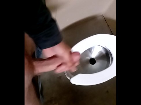 Solo masturbating in bathroom stall