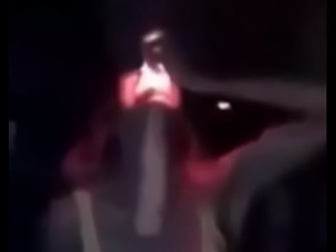 Slut deepthroating glowing dildo