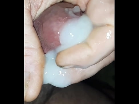 Close up of cum oozing out