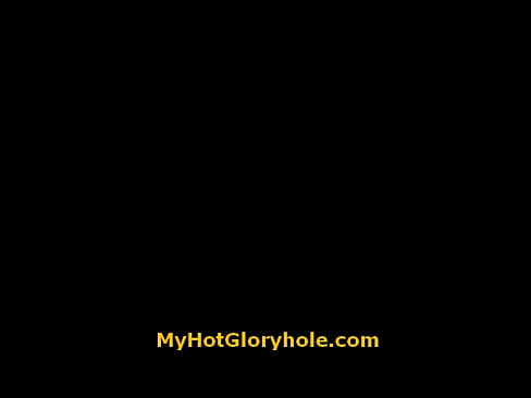 Hot horny black babe sucking cock through a gloryhole 22