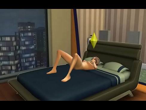 Sim masturbates in bed