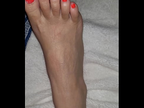 Candy Orange Feet Cum