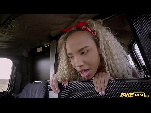 Fake Taxi Ebony babd gets pussy slammed by huge white cock