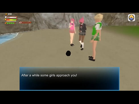 3D game Studentgirls piss on beach