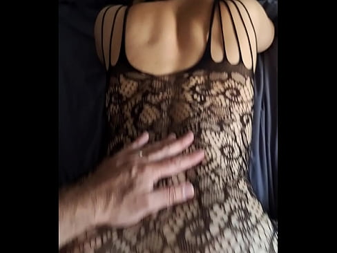 My wife bought a bunch of sexy bodystockings and I just had to fuck her hard in them. She put on her lycra hood for this one and, after we 69d each other like crazy, I came in 90 seconds!