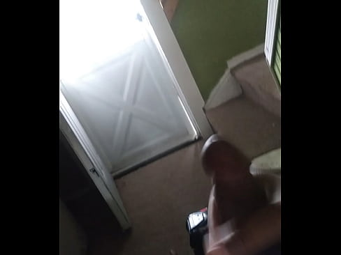 Jerking while door is open and big bro watching a movie upstairs