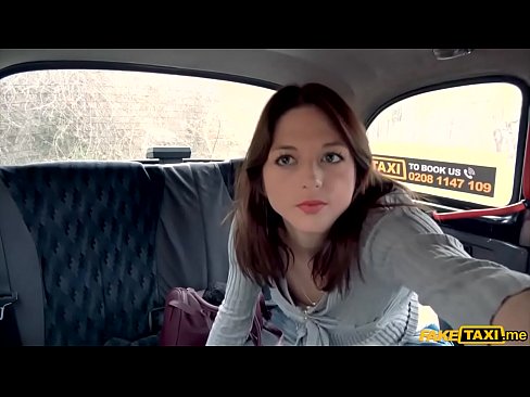 Thin french chick with small tits gets fucked in a cab