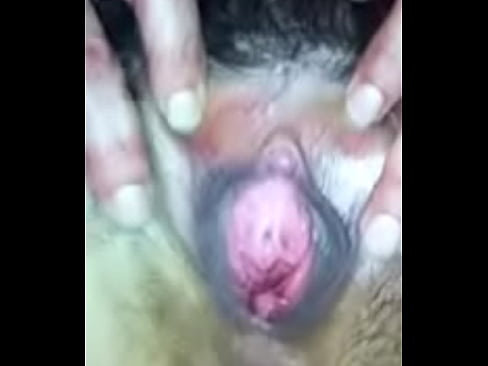 Wife fingers hairy pussy closeup