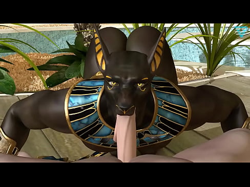 Sexy Anubis sucks dick