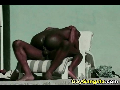 Black Gay Gangsta do Anal Fucking Scene Outdoor