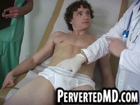 A sexy pait of hunk doctors make this sexy stud patient cum