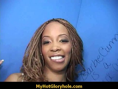 Adorable black chick make a guy happy through a gloryhole 10