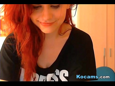 young redhead masturbating on camera