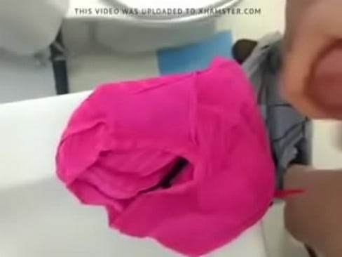 Stolen panty cumshot