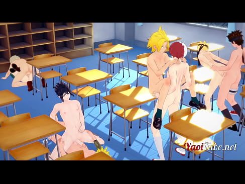 Boku No Hero Naruto Boruto Yaoi - Orgy 8 Naruto and Boku no hero's Boys fuck at school