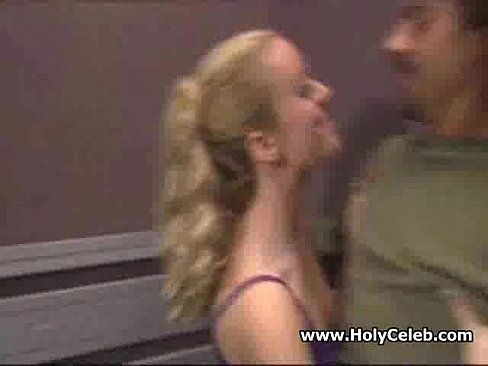 Sweet blonde nailed in the elevator