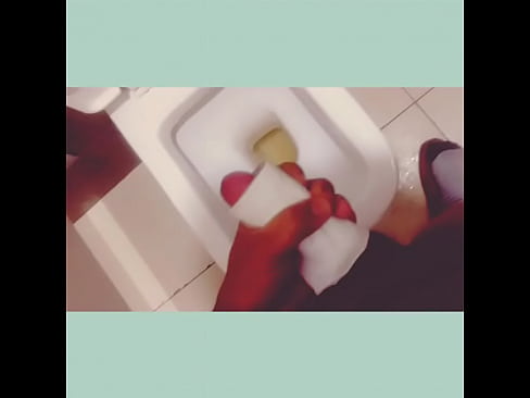 Gay indian boy masturbating in office rest room using toilet paper holder