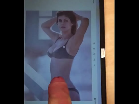 Wanking to Alexandra Daddario till my big dick covers her in cum