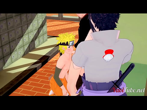 Naruto Yaoi - Naruto gives Kiba a blowjob and Sasuke see that scene horny - Manga Homosexual