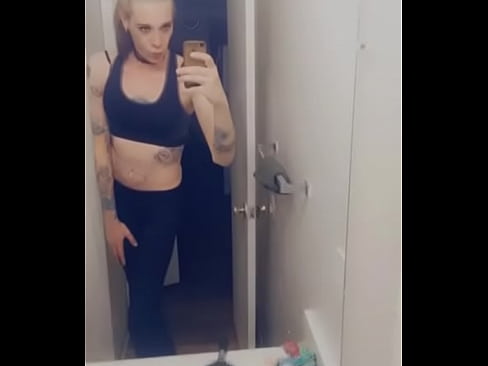 Hot Yoga Tranny Shows Off Body