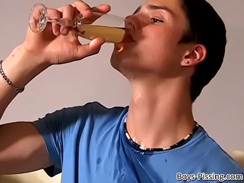 Naughty twink breeding and drinking piss