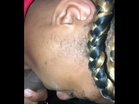 Swallowing the big black dick