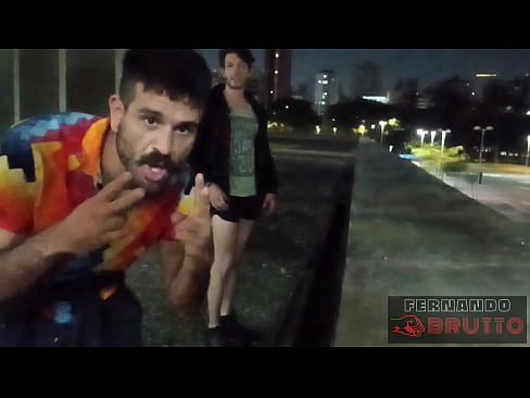 Two brazilian guys having outdoor sex in public