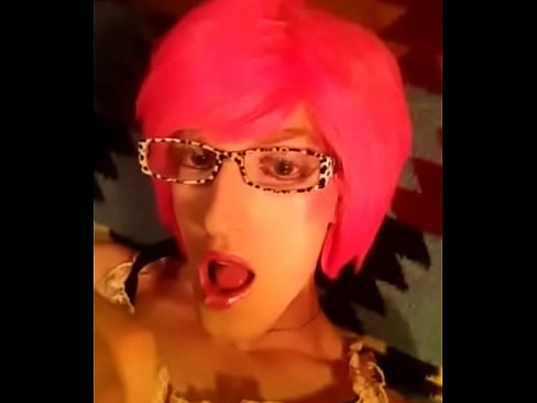Pink Self facial  - Crossdresser sissy Fay