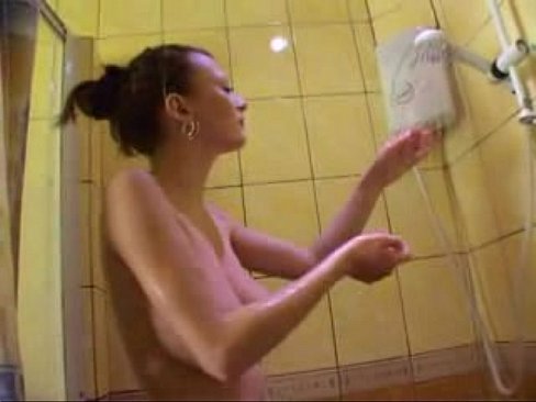 Russian girl is taking shower