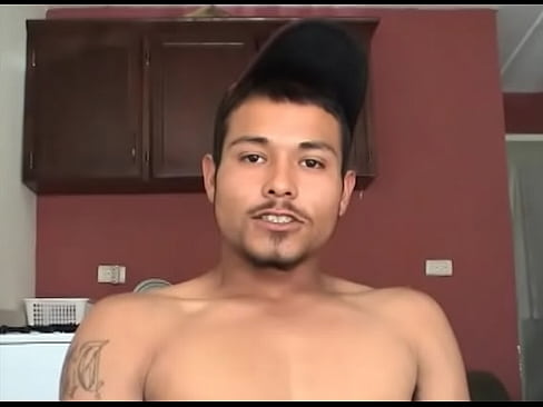 Watch these hot gay Mexican guy stroke his huge uncut cock and unleash a massive