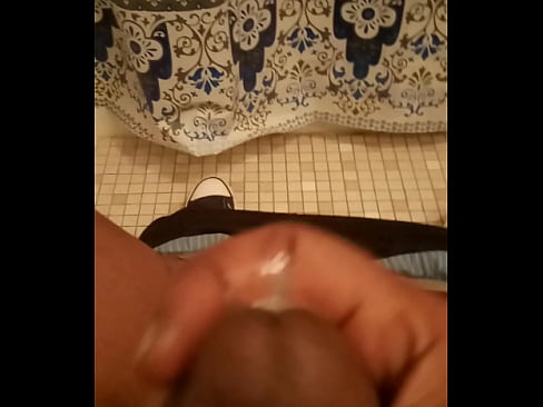 Bathroom quickie solo masturbate with cumshot