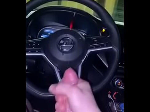 Teen cums on steering wheel