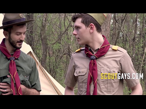 Hot Bearded Scout Master Shows New Recruit His Big Dick