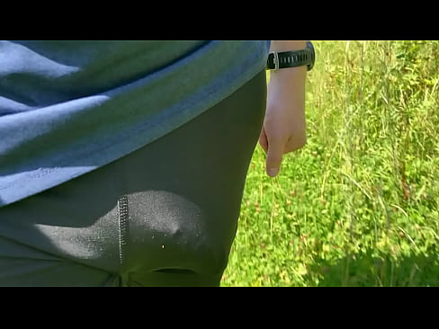 Hiking with bulge feeling horny