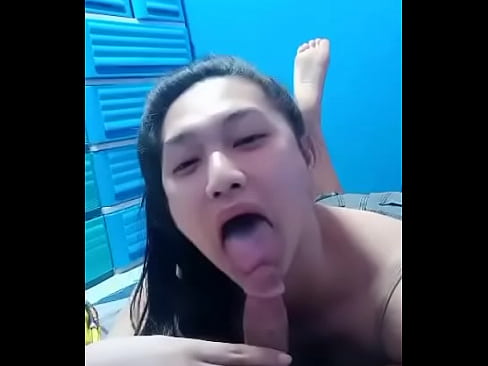 Cute ladyboy sucking cock