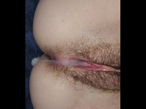 Hairy Teen Pussy filled with cum