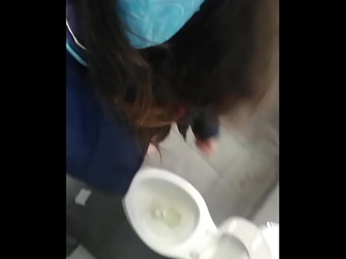 Public bathroom hairy girl pissing standing up