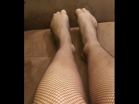 Wearing fishnets for my slaves