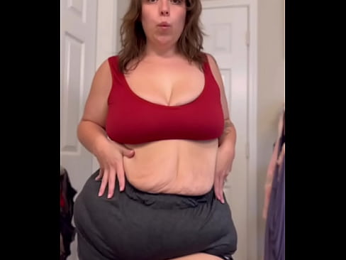 Saggy weight loss mature woman having fun