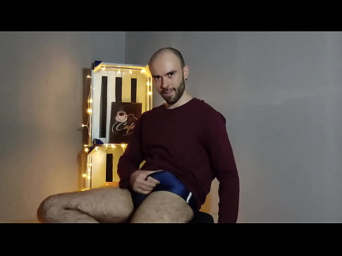 Hairy Guy Stripteases, Jerks Off and Cums - Hot Cumshot Fetish at Studio - Louis Ferdinando