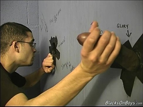 White guy sucking off black cocks at gloryhole